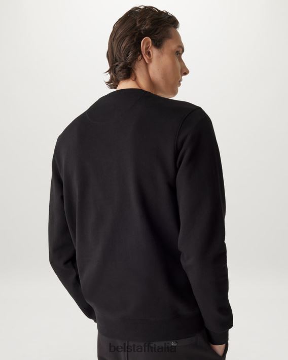 vestiario Belstaff girocollo pile di cotone asciutto nero uomini H2DD6J215