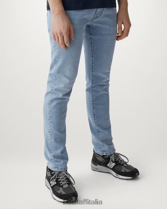 vestiario Belstaff jeans slim longton denim con lavaggio a candeggina lavaggio stone chiaro uomini H2DD6J303