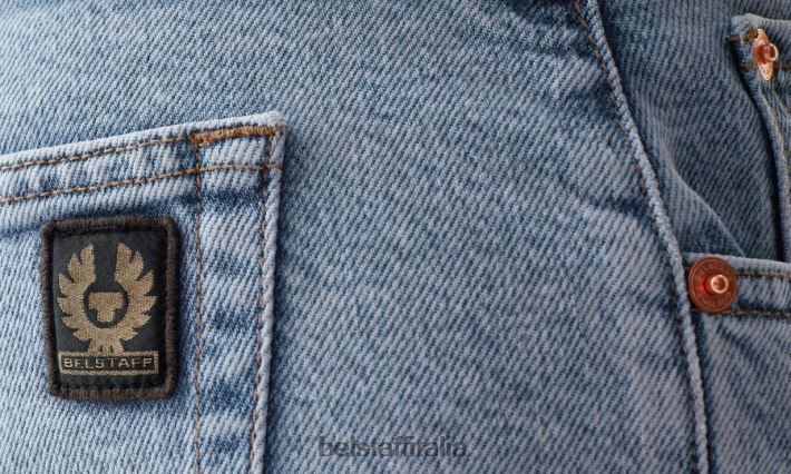 vestiario Belstaff jeans slim longton denim con lavaggio a candeggina lavaggio stone chiaro uomini H2DD6J303