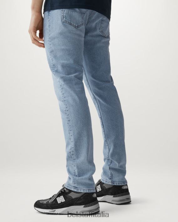 vestiario Belstaff jeans slim longton denim con lavaggio a candeggina lavaggio stone chiaro uomini H2DD6J303