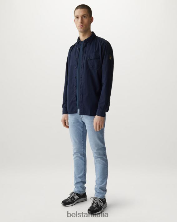 vestiario Belstaff jeans slim longton denim con lavaggio a candeggina lavaggio stone chiaro uomini H2DD6J303