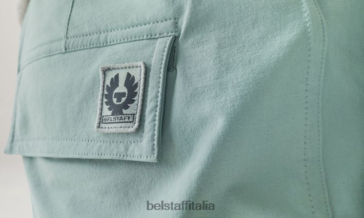 vestiario Belstaff pantaloni cargo techmaster nylon elasticizzato acciaio verde uomini H2DD6J296