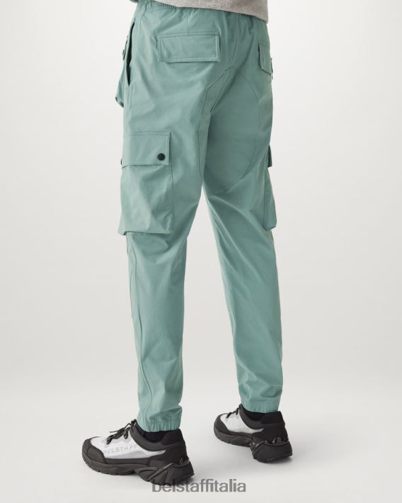 vestiario Belstaff pantaloni cargo techmaster nylon elasticizzato acciaio verde uomini H2DD6J296