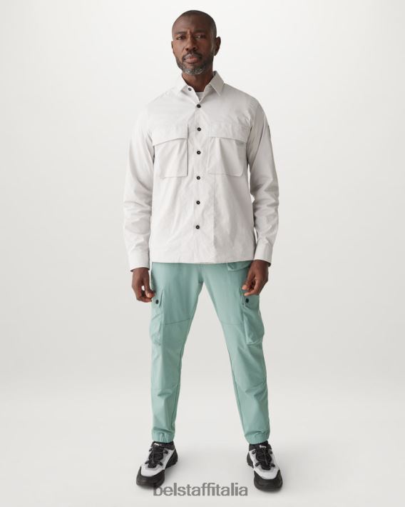 vestiario Belstaff pantaloni cargo techmaster nylon elasticizzato acciaio verde uomini H2DD6J296