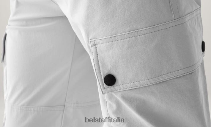 vestiario Belstaff pantaloni cargo techmaster nylon elasticizzato grigio perla uomini H2DD6J295