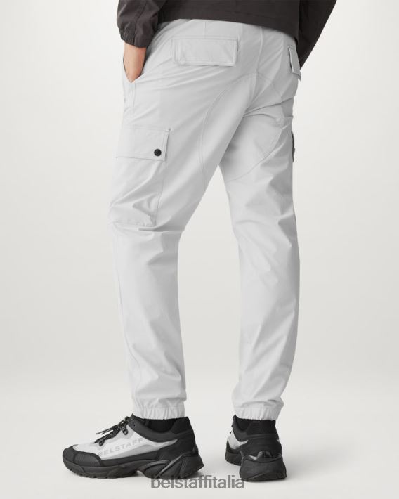 vestiario Belstaff pantaloni cargo techmaster nylon elasticizzato grigio perla uomini H2DD6J295