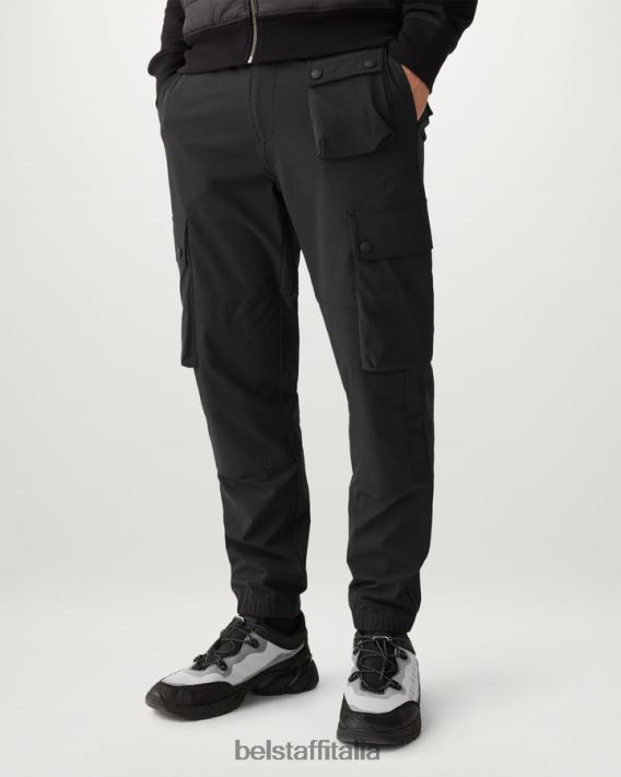 vestiario Belstaff pantaloni cargo techmaster nylon elasticizzato nero uomini H2DD6J301
