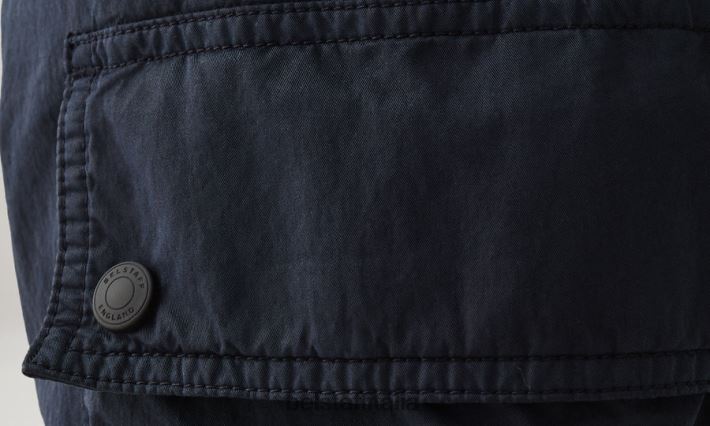 vestiario Belstaff pantaloni cargo trialmaster tintura in capo misto cotone inchiostro scuro/nero uomini H2DD6J298