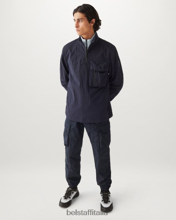 vestiario Belstaff pantaloni cargo trialmaster tintura in capo misto cotone inchiostro scuro/nero uomini H2DD6J298