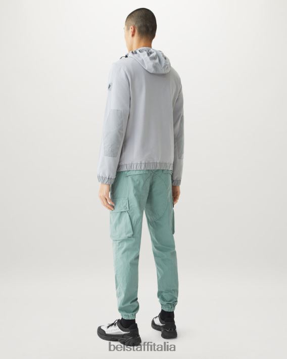 vestiario Belstaff pantaloni cargo trialmaster tintura in capo misto cotone verde acciaio/verde oceano uomini H2DD6J297