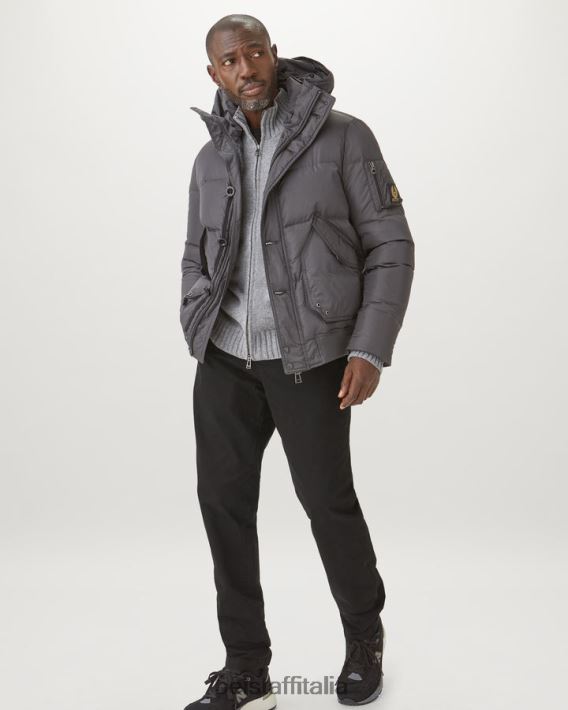 vestiario Belstaff pantaloni da ufficiale gabardine di cotone organico nero uomini H2DD6J305