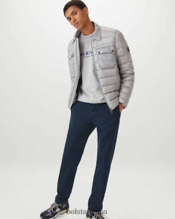 vestiario Belstaff pantaloni da ufficiale inchiostro scuro in gabardine di cotone organico uomini H2DD6J304