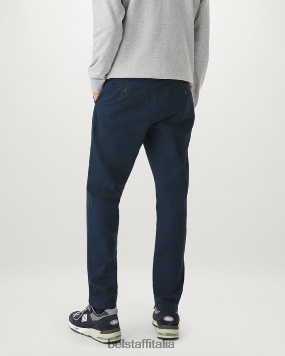 vestiario Belstaff pantaloni da ufficiale inchiostro scuro in gabardine di cotone organico uomini H2DD6J304