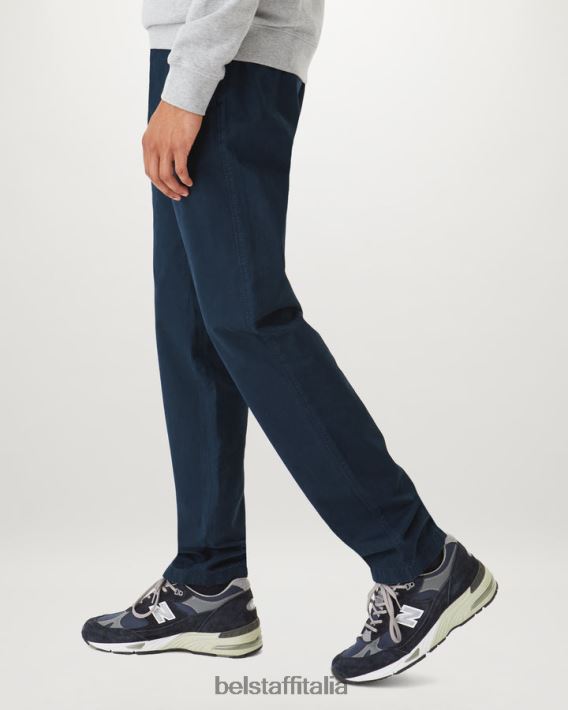 vestiario Belstaff pantaloni da ufficiale inchiostro scuro in gabardine di cotone organico uomini H2DD6J304