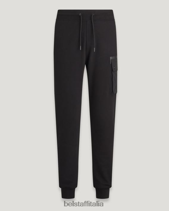 vestiario Belstaff pantaloni della tuta alla deriva pile di cotone asciutto nero uomini H2DD6J300