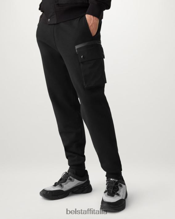 vestiario Belstaff pantaloni della tuta alla deriva pile di cotone asciutto nero uomini H2DD6J300