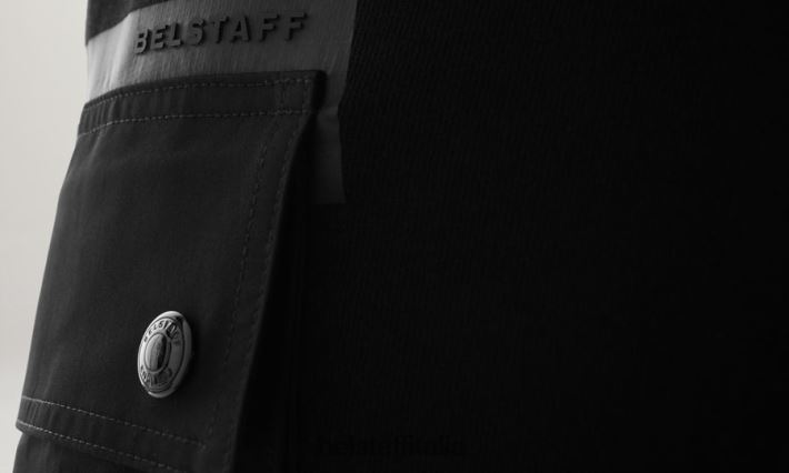 vestiario Belstaff pantaloni della tuta alla deriva pile di cotone asciutto nero uomini H2DD6J300