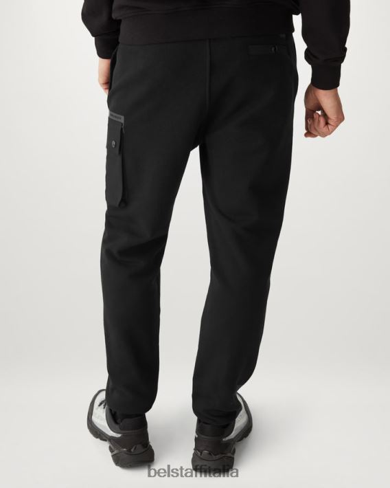 vestiario Belstaff pantaloni della tuta alla deriva pile di cotone asciutto nero uomini H2DD6J300