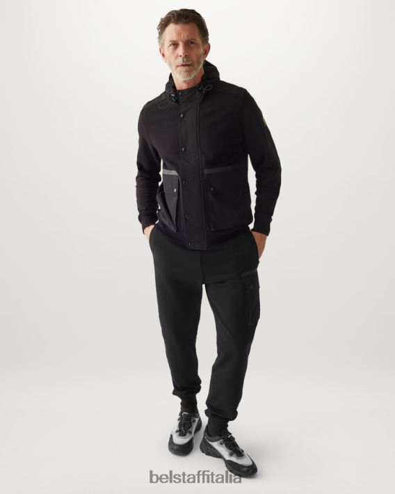 vestiario Belstaff pantaloni della tuta alla deriva pile di cotone asciutto nero uomini H2DD6J300