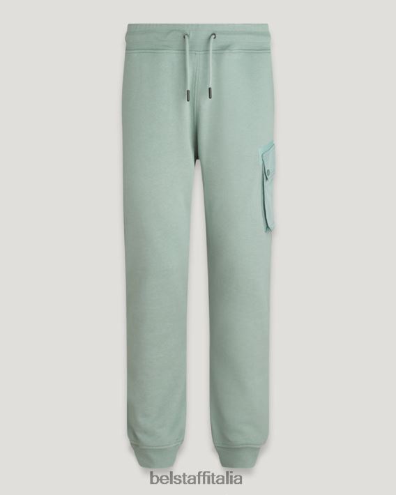 vestiario Belstaff pantaloni della tuta alla deriva pile di cotone asciutto verde acciaio uomini H2DD6J299