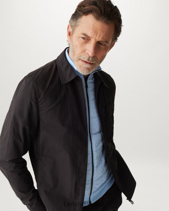 vestiario Belstaff Cardigan con cerniera Kelbrook lana merino celeste uomini H2DD6J269