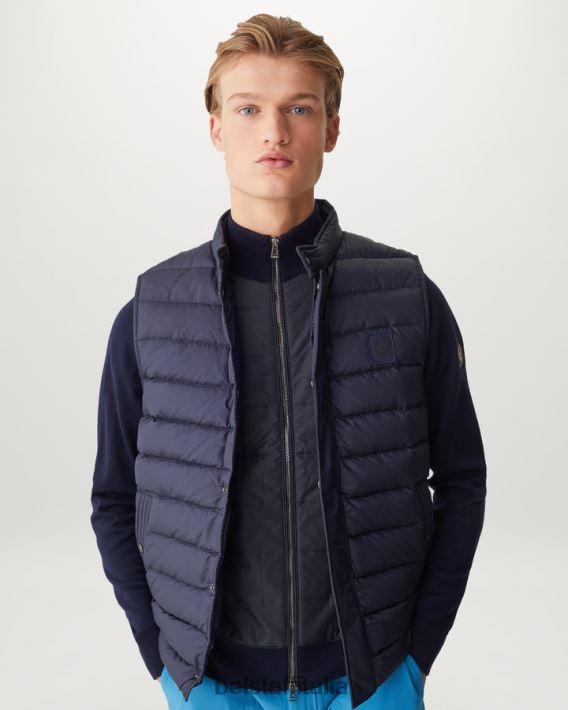 vestiario Belstaff Cardigan con cerniera Kelbrook lana merino lavata blu scuro uomini H2DD6J284
