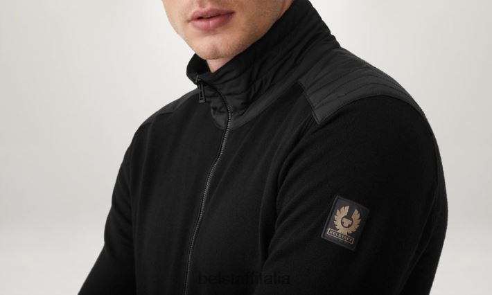 vestiario Belstaff Cardigan con cerniera Kelby lana merino nera uomini H2DD6J277