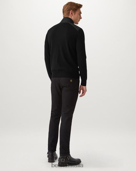 vestiario Belstaff Cardigan con cerniera Kelby lana merino nera uomini H2DD6J277