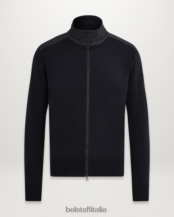 vestiario Belstaff Cardigan con cerniera Kelby lana merino nera uomini H2DD6J292