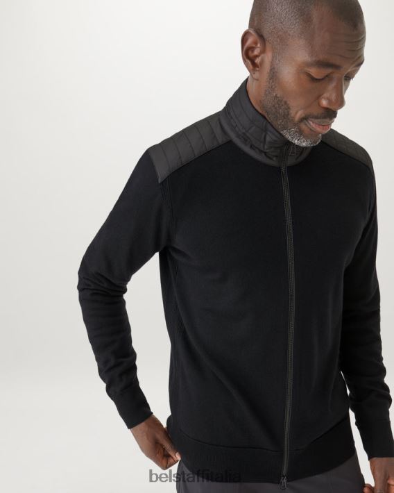 vestiario Belstaff Cardigan con cerniera Kelby lana merino nera uomini H2DD6J292