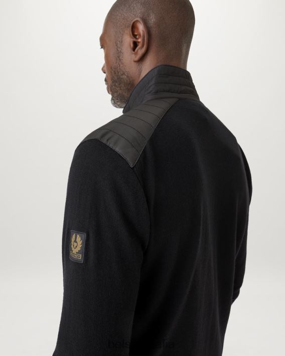 vestiario Belstaff Cardigan con cerniera Kelby lana merino nera uomini H2DD6J292