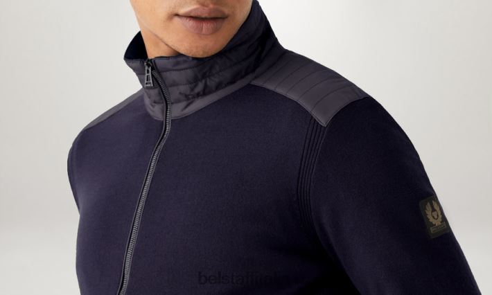 vestiario Belstaff Kelby lana merino lavata blu scuro uomini H2DD6J291