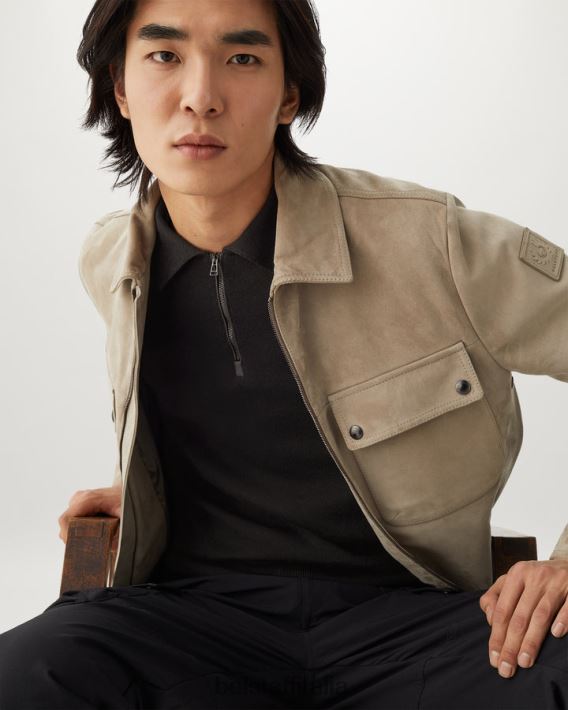 vestiario Belstaff Polo con cerniera Kirk lana merino nera uomini H2DD6J272