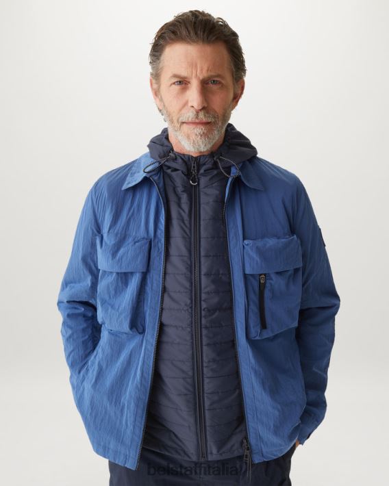 vestiario Belstaff cardigan full zip verde Inchiostro scuro di cotone pima uomini H2DD6J279