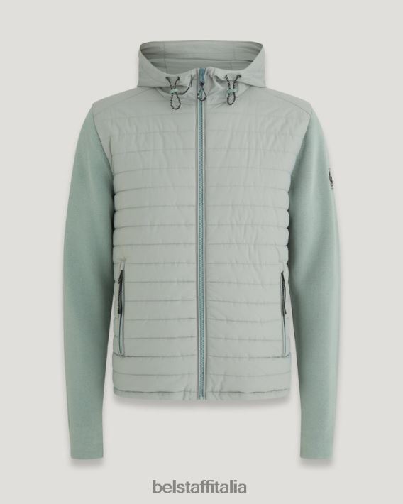vestiario Belstaff cardigan full zip verde cotone pima verde acciaio uomini H2DD6J271
