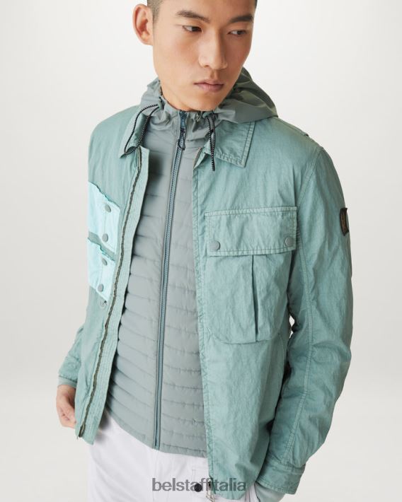 vestiario Belstaff cardigan full zip verde cotone pima verde acciaio uomini H2DD6J271