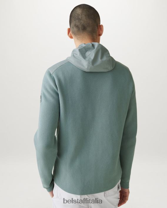 vestiario Belstaff cardigan full zip verde cotone pima verde acciaio uomini H2DD6J271