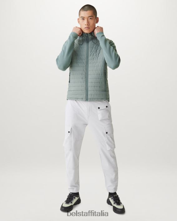 vestiario Belstaff cardigan full zip verde cotone pima verde acciaio uomini H2DD6J271