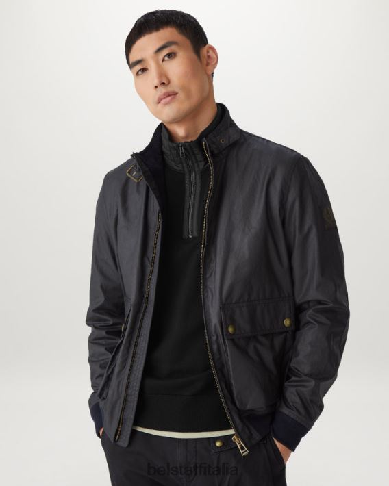 vestiario Belstaff cerniera a un quarto di Kilmington lana merino nera uomini H2DD6J280