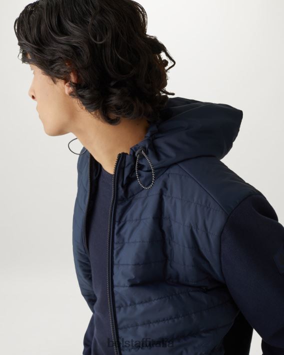 vestiario Belstaff girocollo Kerrigan lana merino lavata blu scuro uomini H2DD6J293