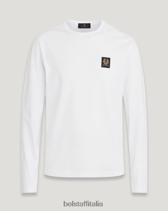 vestiario Belstaff maglietta a maniche lunghe jersey di cotone bianco uomini H2DD6J181