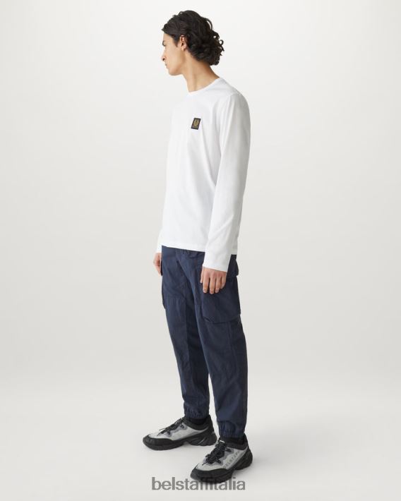vestiario Belstaff maglietta a maniche lunghe jersey di cotone bianco uomini H2DD6J181
