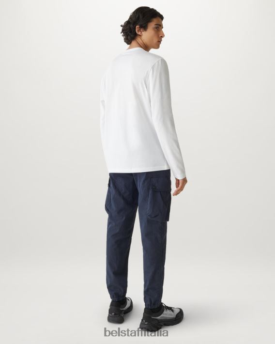 vestiario Belstaff maglietta a maniche lunghe jersey di cotone bianco uomini H2DD6J181