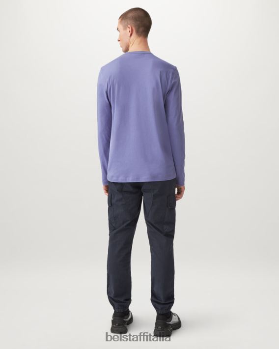 vestiario Belstaff maglietta a maniche lunghe jersey di cotone malva uomini H2DD6J167