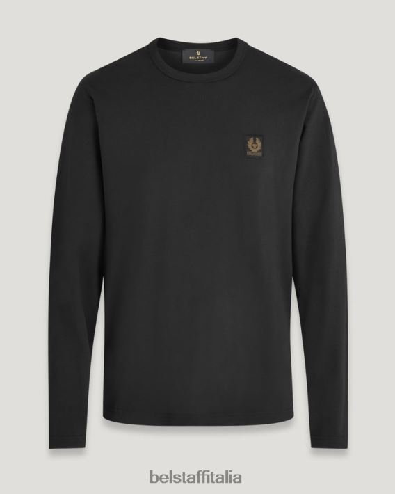 vestiario Belstaff maglietta a maniche lunghe jersey di cotone nero uomini H2DD6J213