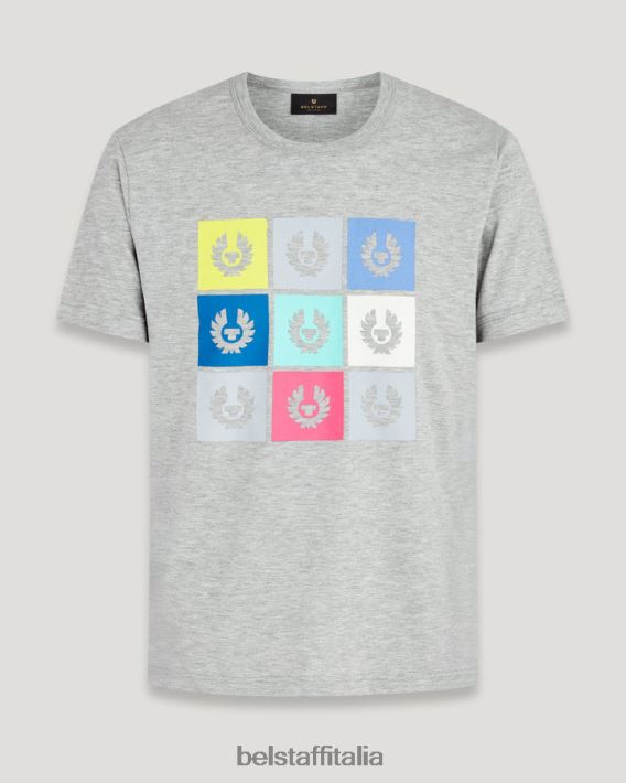 vestiario Belstaff maglietta con piastrelle jersey di cotone argento antico erica uomini H2DD6J160