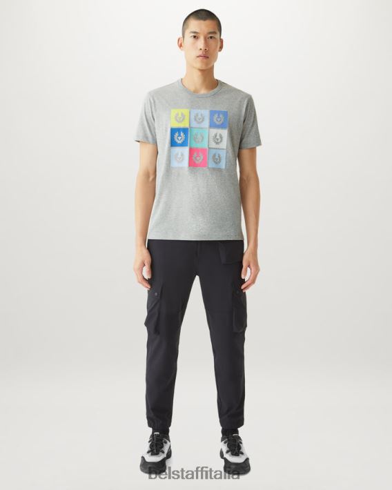 vestiario Belstaff maglietta con piastrelle jersey di cotone argento antico erica uomini H2DD6J160