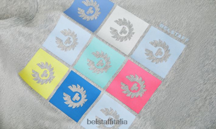 vestiario Belstaff maglietta con piastrelle jersey di cotone argento antico erica uomini H2DD6J160