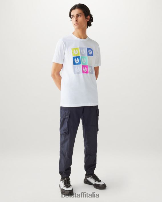 vestiario Belstaff maglietta con piastrelle jersey di cotone bianco uomini H2DD6J144