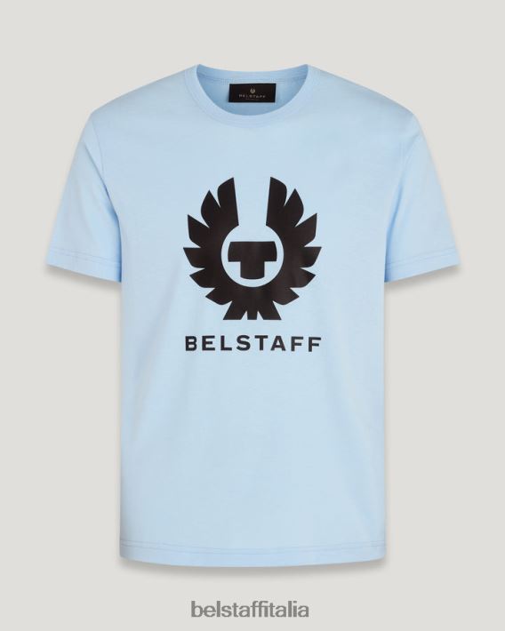 vestiario Belstaff maglietta della fenice jersey di cotone celeste uomini H2DD6J146